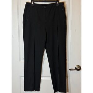 THALIAN Black Zipper Pocket Tailored Career Dress Pants Women's Size 14 workwear